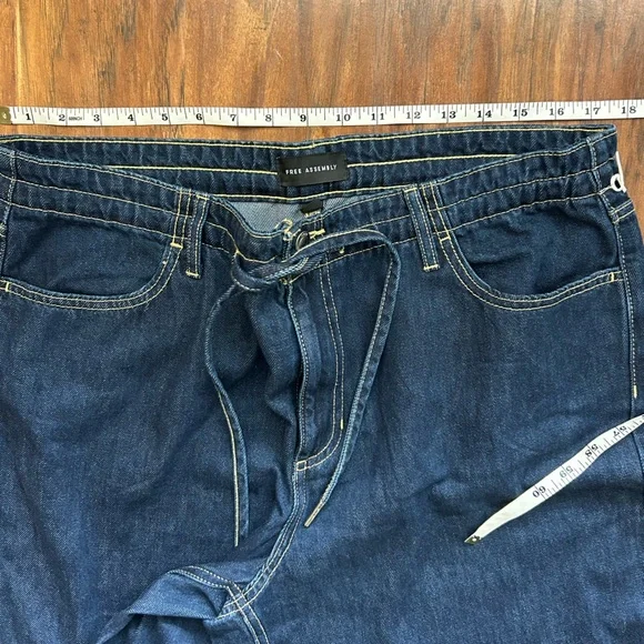 Wide Leg Jeans with Adjustable Tie Waist Loose Fitting  Flowy Comfy - Picture 11 of 12